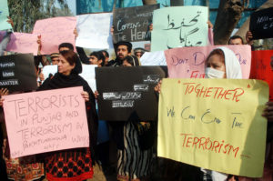 People protesting against terrorism